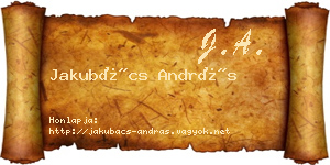 Jakubács András névjegykártya