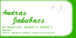 andras jakubacs business card